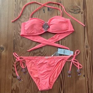 PILYQ Aztec Coral Bandeau Bikini